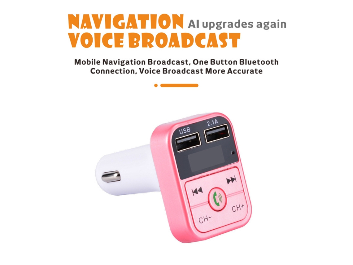 Transmisor FM Bluetooth 5.0 para coche y camión, 12/24 V, música manos libres, adaptador EDR, 2 puertos USB