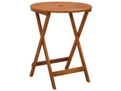 Maison Exclusive - Mesa Jardín Plegable Madera Maciza De Eucalipto Ø60x75 Cm