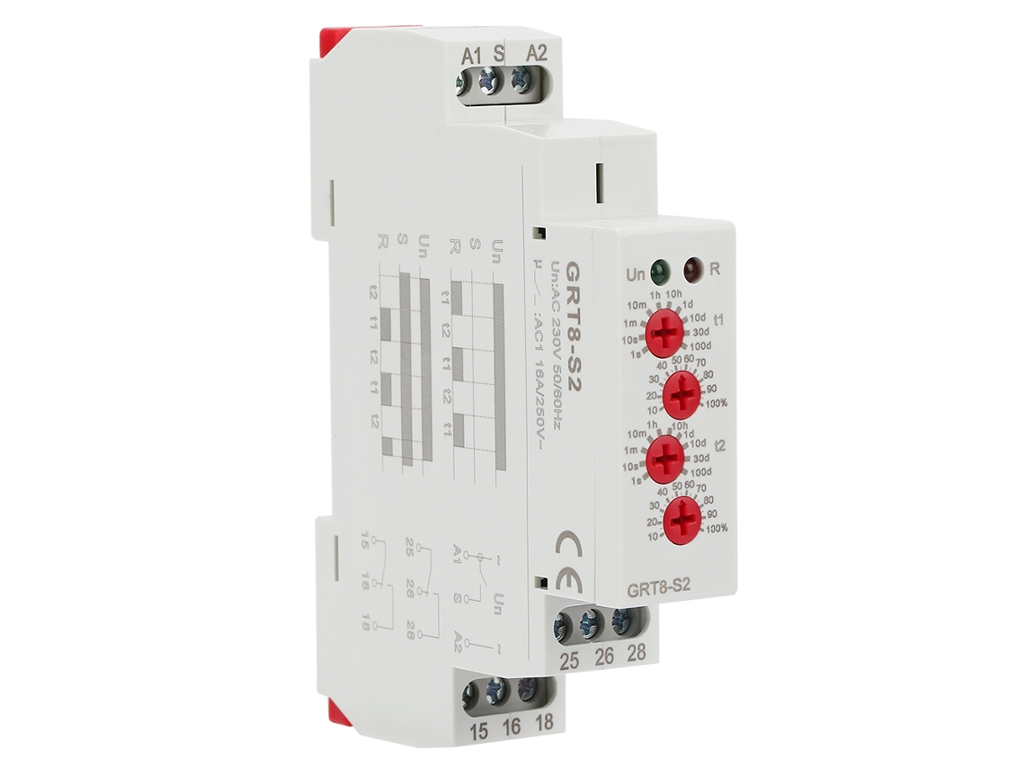 Relé Temporizador Ciclo Repetitivo Grt8-s2 Mini Ac 220v On/off Asimétrico
