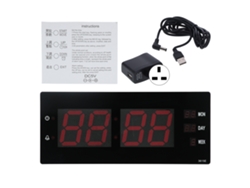 2026-reloj De Pared Electrónico Led Con Calendario Y Luz Nocturna Para Hogar Oficina Laboratorio Plug Uk