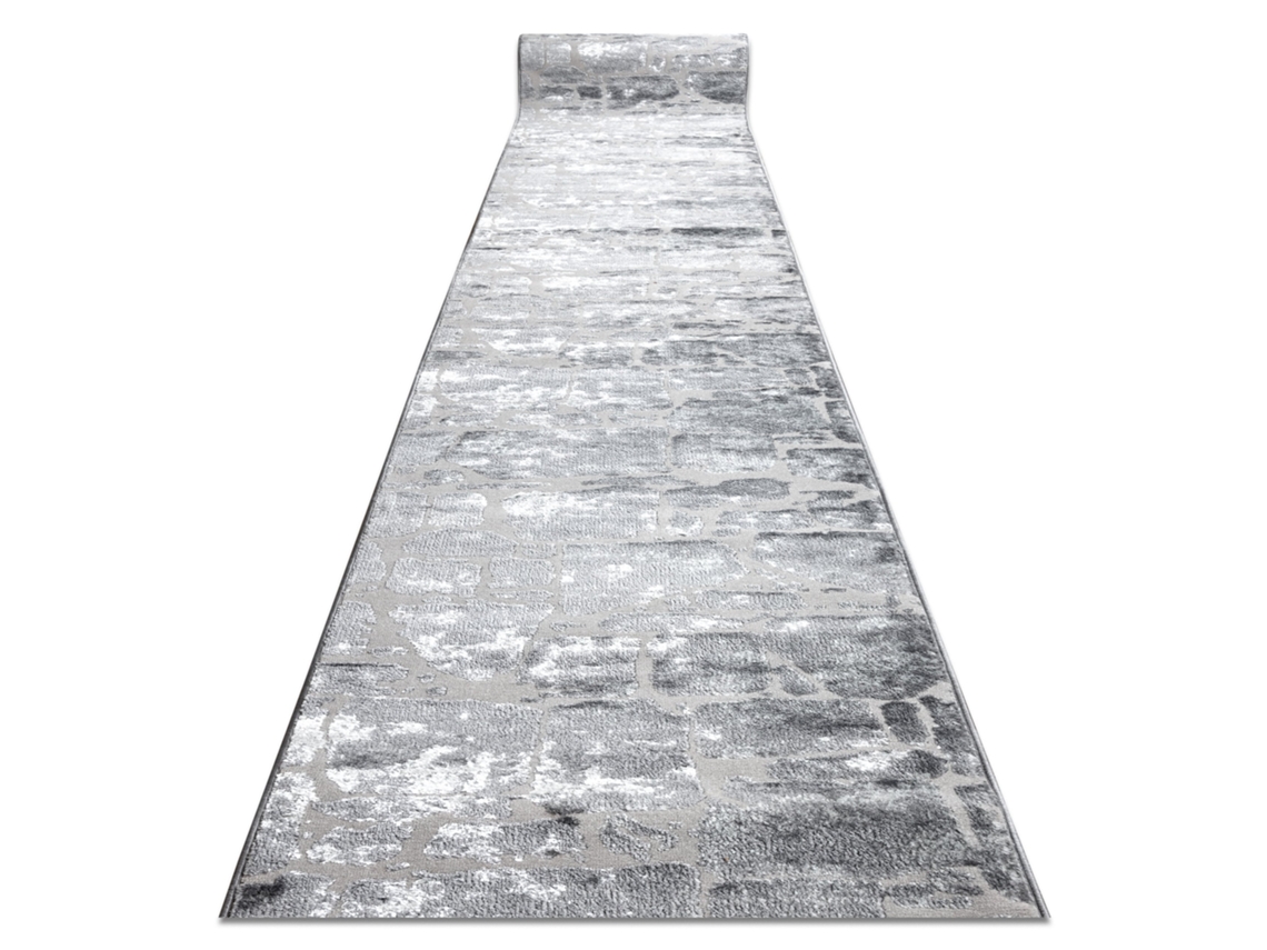 Alfombra de Pasillo Structural Mefe 6184 Dos Niveles de Vellón Gris Oscuro 120 cm