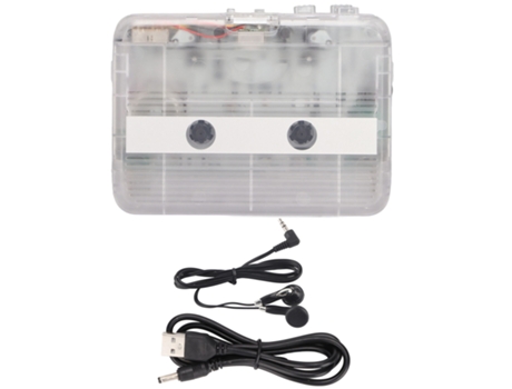 TON007B Mini reproductor de casete Bluetooth estéreo portátil con conector de 3,5 mm para altavoces de coche transparente ZMDECQNA