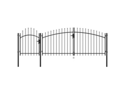 Maison Exclusive - Puerta De Jardín Woerden De Acero 1,5 X 4 M, Negro