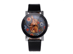 Reloj De Pulsera Moderno De Cuarzo Con Diseño De Papá Noel Y Correa De Piel Sintética Para Mujer (blanco)