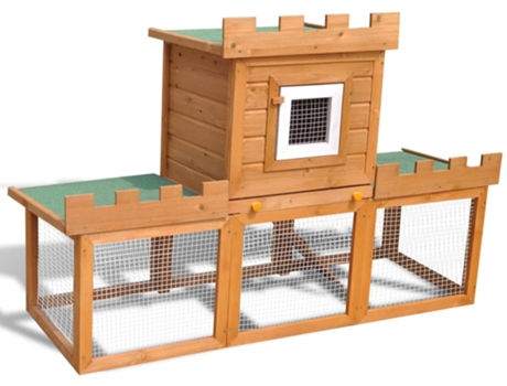 vidaXL Casa grande de animales jaula conejera de madera