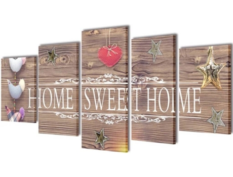 Set decorativo de lienzos para pared Home sweet home 200x100cm