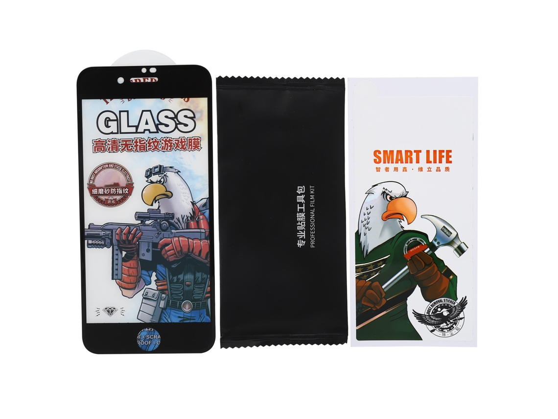 Protector De Pantalla De Vidrio Templado Negro Para Juegos Phone Film (hd Anti-huella Digital) Para Iphone7