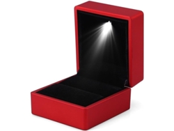 Caja Para Anillos De Moda Con Luz Led, Organizador De Joyas Para Anillos (rojo)