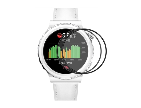 2 piezas para Huawei Watch GT 3 Pro 43 mm ENKAY Pieza de borde suave de cobertura total 3D + Película de reloj de pantalla PMMA HD