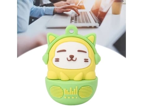 HURRISE Memoria USB de Dibujos Animados PVC USB2.0 Patrón de Gato Plug And Play a Prueba de Golpes Amarillo Verde 64G