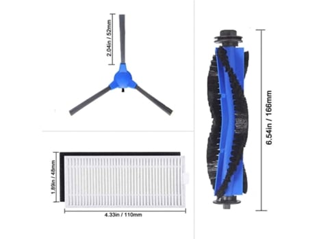 Kit de accesorios de piezas de repuesto para aspiradora Eufy RoboVac 11S 30 (10 filtros, 8 cepillos laterales, 1 cepillo rodante), 19 Uds.
