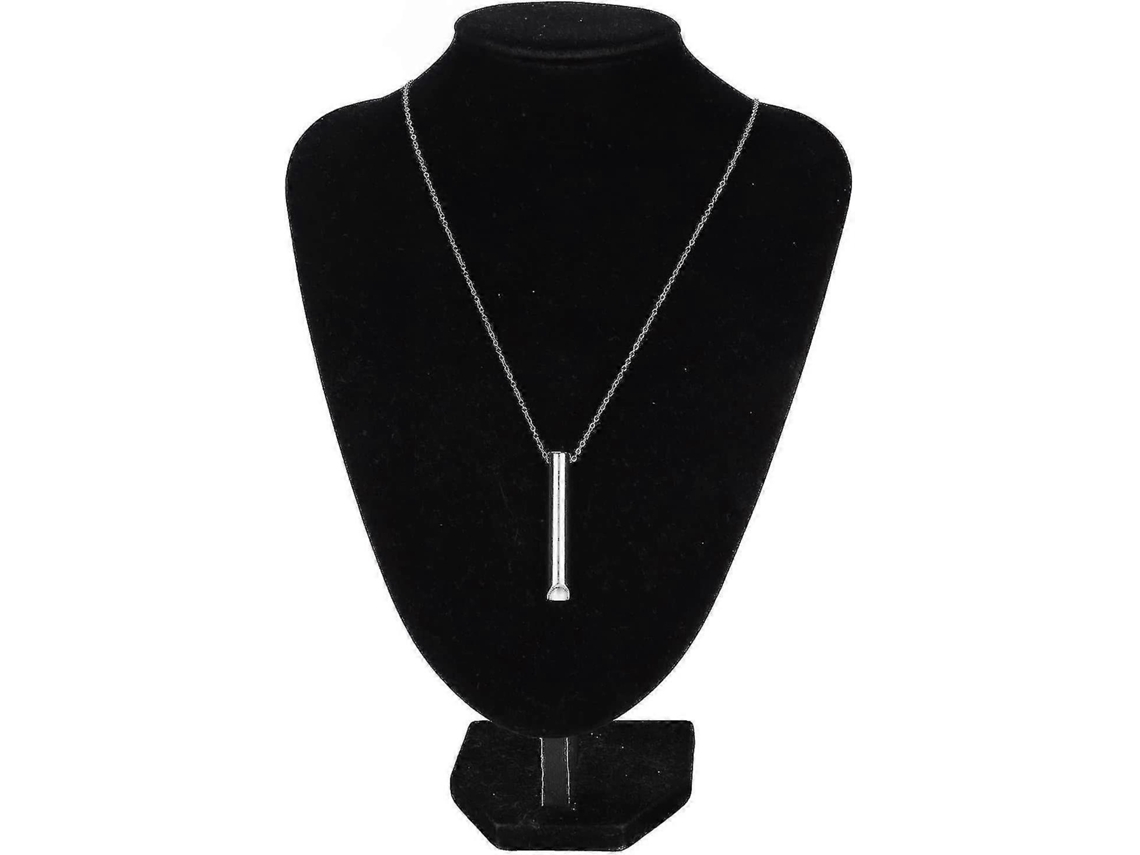 Collar de respiración consciente, acero reducido, reduce el estrés, collar portátil con silbato para la ansiedad para mujeres y hombres.