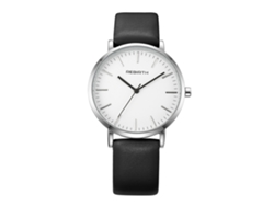 Reloj De Pulsera De Cuarzo Rebirth Para Mujer, De Piel Sintética, Con Esfera Blanca Y Caja Blanca.