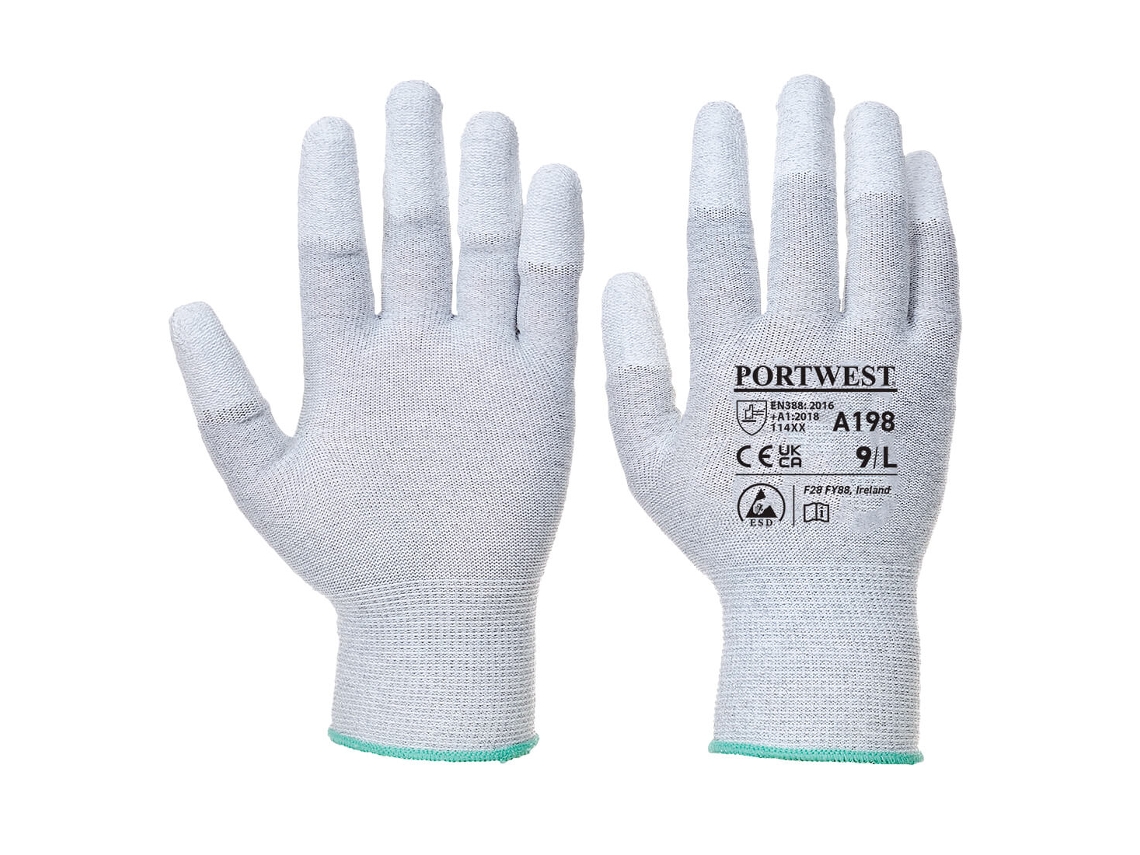 Guante Antiestático Con Puntas Recubiertas De Pu Gris / Xxl