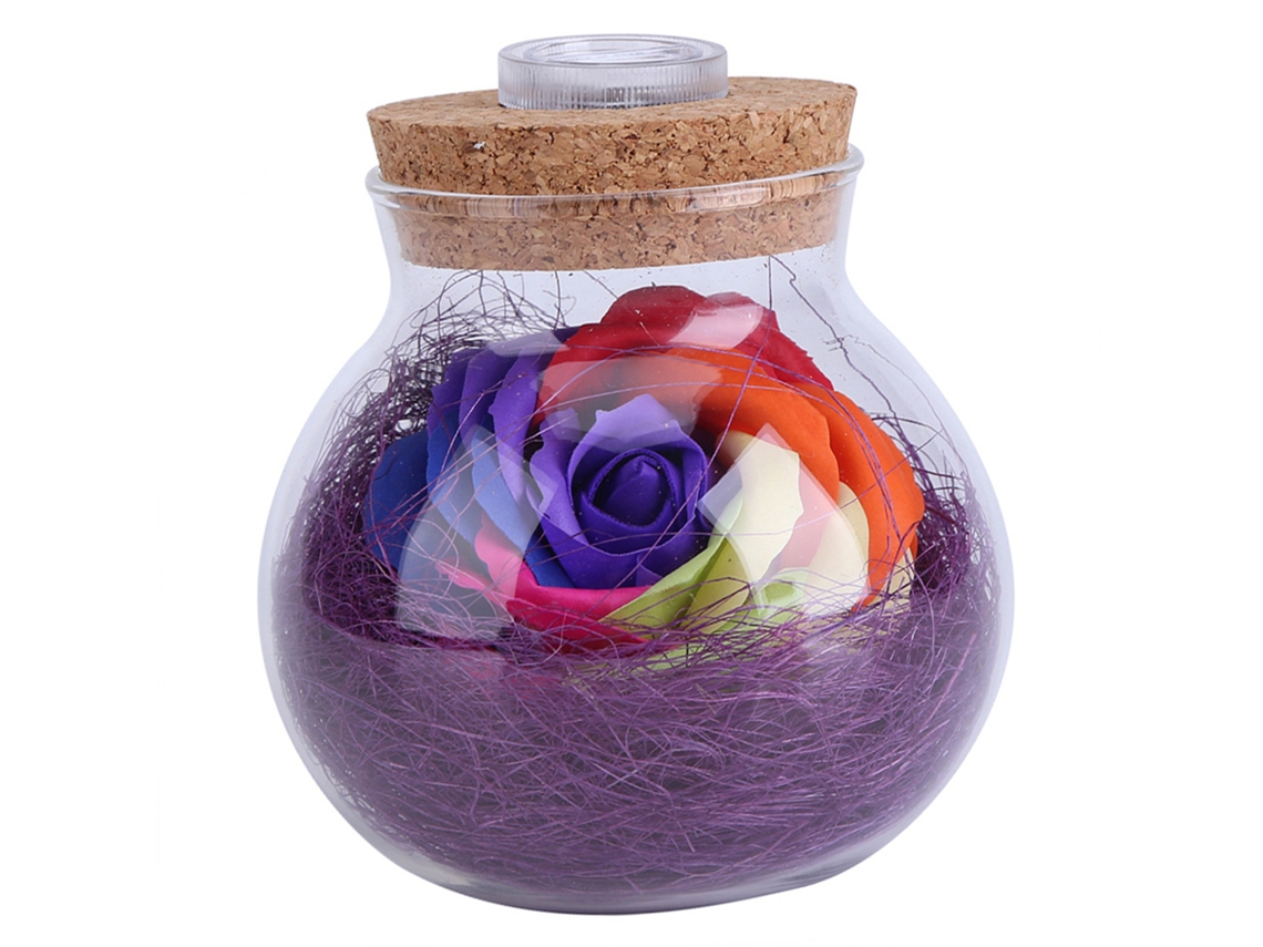 Lámpara LED RGB rosa romántica para botella con control remoto - Morado