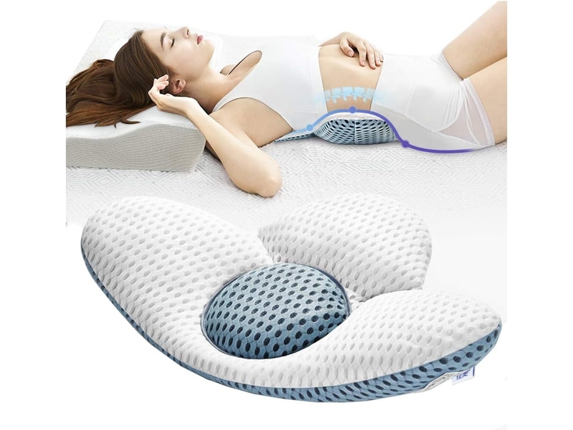 Almohada Ortopédica Lumbar Alivia Dolor Ciático Durante Sueño, 20x19x15 Cm, Para Cama O Sofá