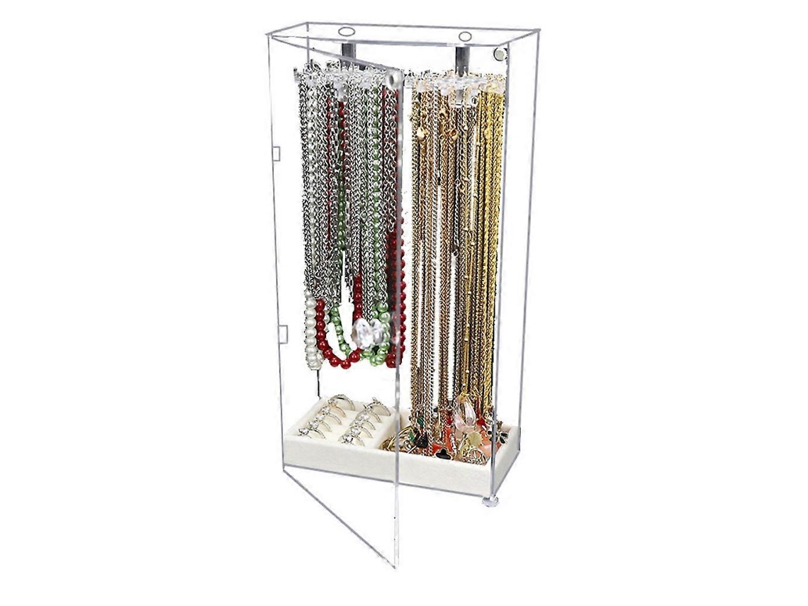Expositor de joyas negro en forma de T con 3 niveles, ideal para guardar anillos, aretes, collares y más. Hengjian