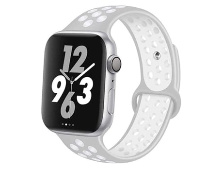 Bracelete desportiva para apple watch series 8 aluminum - 45mm - cinza / branco