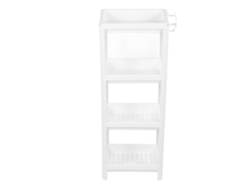 Estantería de baño de plástico blanco de 4 niveles