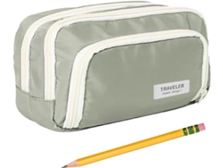 Estojo Organizador Para Lápis- Bolsa De Papelaria Em Tecido Trançado| De Armazenamento Multicamadas De 21 Cm