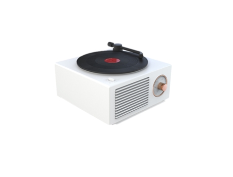 Altavoz Tocadiscos USB Bluetooth V5.0 Tocadiscos de vinilo Estéreo Vintage Portátil Blanco