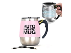 Copo Misturador Magnético Recarregável Aço Inox, 390ml/13.2oz, Rosa. Ideal Para Café, Chá, Leite, Casa, Escritório E Viagens.