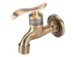 Grifo De Latón Antiguo Para Lavadora Baño Jardín Montaje En Pared Grifo Frío De Manguera Largo Manija De Latón