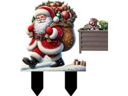 Estaca Navideña Para Jardín, Papá Noel – Estaca De Jardín De Papá Noel – Estaca De Suelo Para Decoración Navideña De