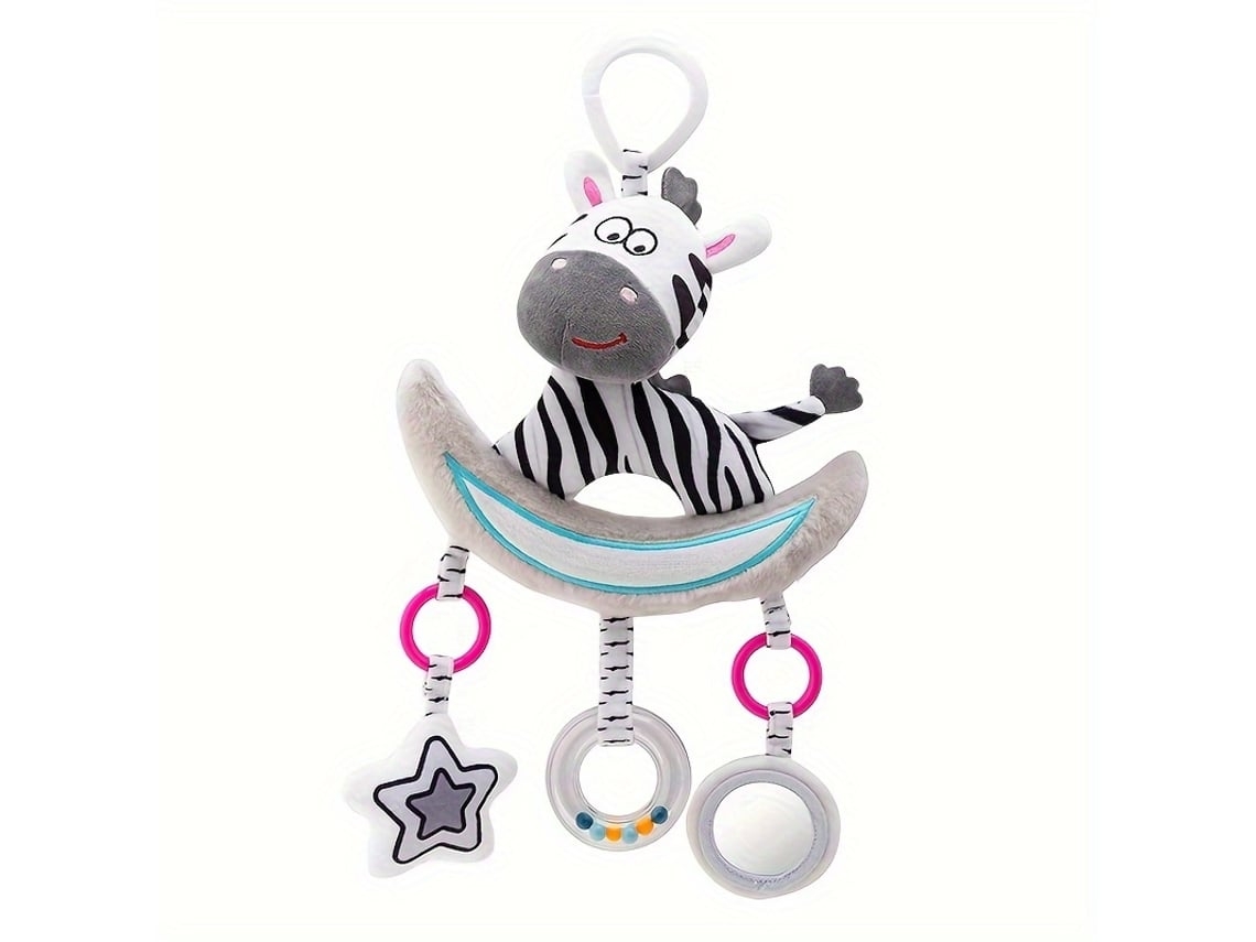 Muñeco de peluche colgante para cochecito de bebé, sonajero, juguete relajante para bebé, cebra Yunzii