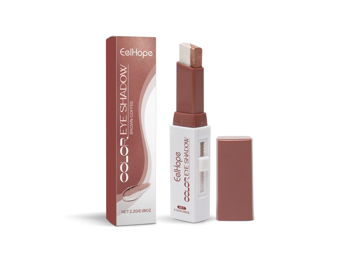 Brocha para sombras de ojos bicolor bronceada nacarada