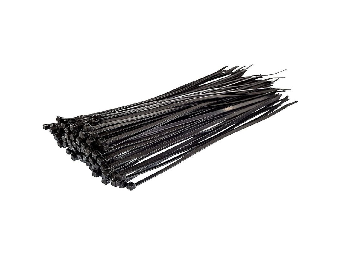 Paquete De 100 Clips De Nailon Autoblocantes Para Cables, Negros, 300 Mm X 4,8 Mm, Duraderos, Para La Gestión De Cables.