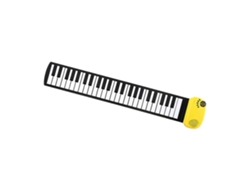Piano enrollable de 49 teclas, teclado manual para adultos y niños, bicicleta eléctrica amarilla Ly
