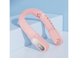 Ventilador De Cuello (rosa) - 4000 Mah - Recargable Por Usb, Velocidad Del Viento Ajustable En 3 Velocidades / Sin Aspas - Plegable