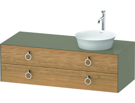 DURAVIT Tulip blanco, mueble de baño colgado en la pared, ancho 1300 x profundidad 550mm, con 2 cajones, con tirador, WT4992R