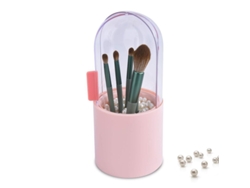2026-porta Brochas De Maquillaje Con Tapa Deslizante Y Perlas Blancas Regalo Capacidad Grande Rosa