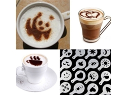 16 Moldes De Plástico Para Decorar Café Y Capuchino Con Plantillas De Espuma.
