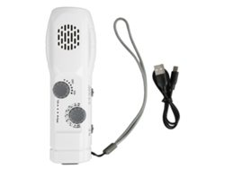 Linterna Led Pequeña Con Manivela, Radio De Emergencia Am/fm, Carga Usb, Alarma Sos, 1200 Mah, Para Acampar Y Hacer Senderismo, Color Blanco.
