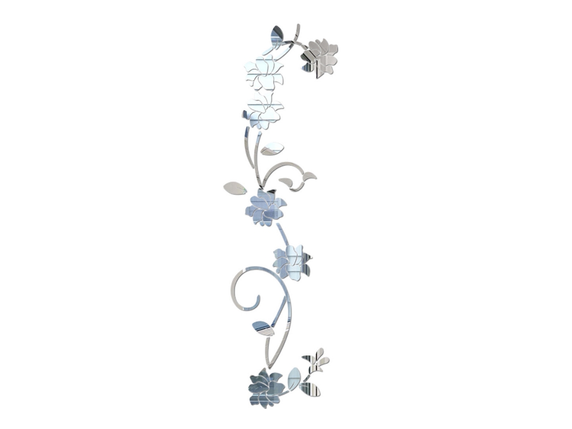 Pegatinas de pared con espejo de cristal Bauhinia para decorar el dormitorio y la sala de estar.