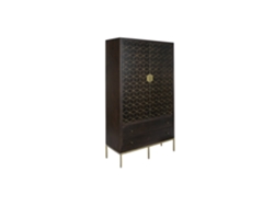 Armario Acacia Metal Marron Oscuro 100x40x175cm