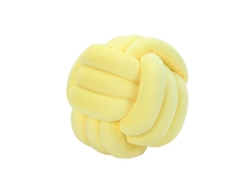 2026-40853-cojín Redondo Nudo Suave De Tela Plush Relleno De Algodón Pp Decoración Hogar 9.8x9.8 Amarillo Ganso