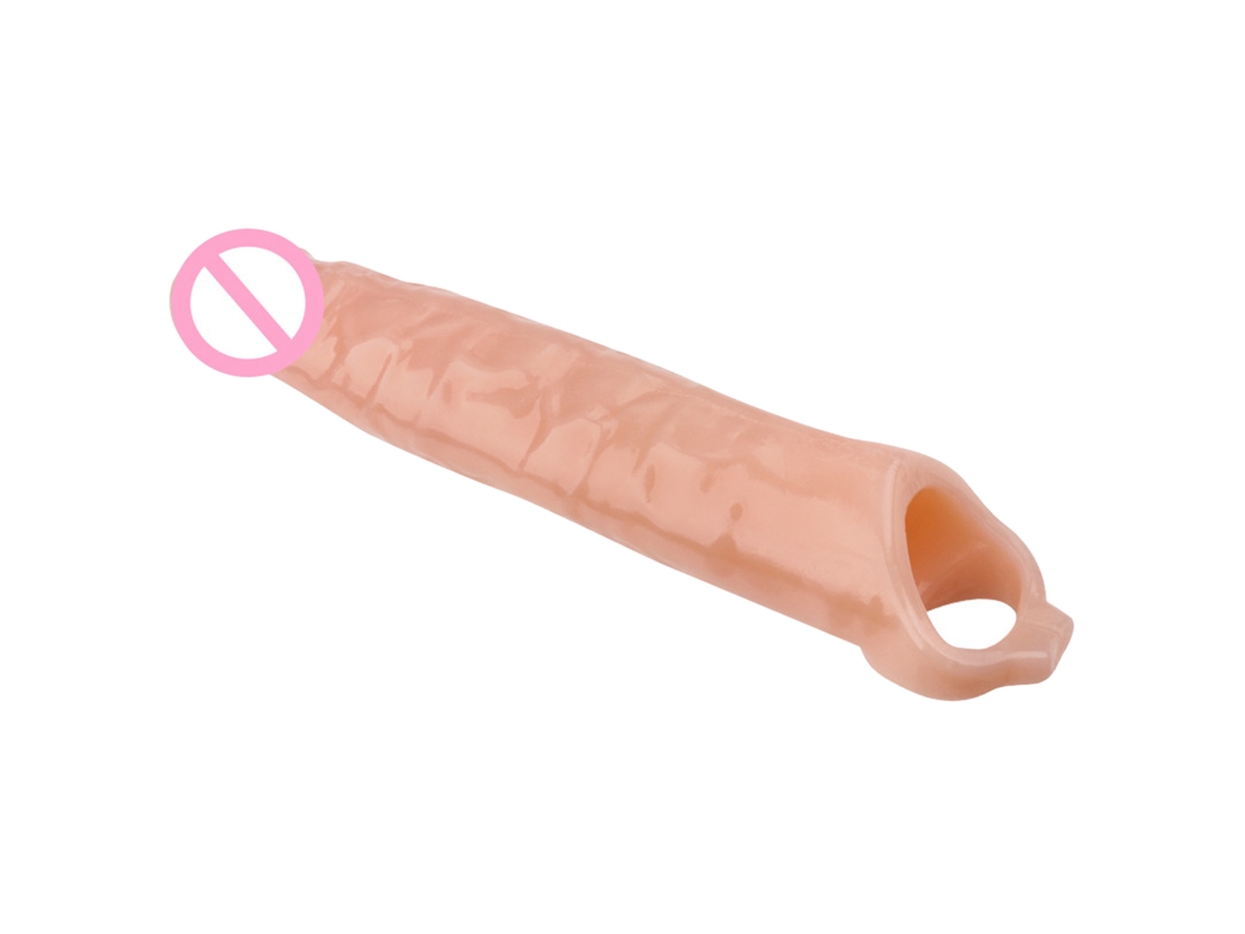 Manguito De Silicona Para Pene Adulto Suave Grueso Extensor Flexible Color Carne
