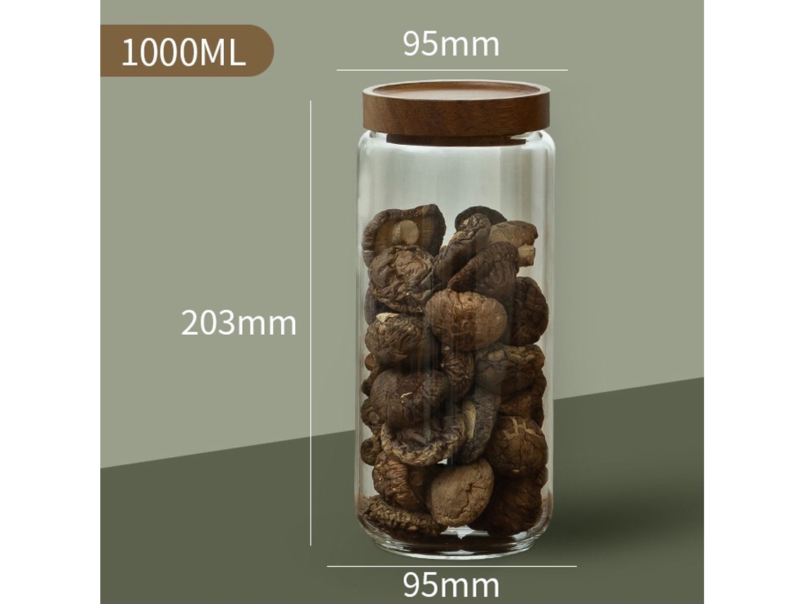 (1000 Ml) Recipiente De Vidrio Para Alimentos Con Tapa Sellada, Frasco De Vidrio De Estilo Posmoderno Clásico