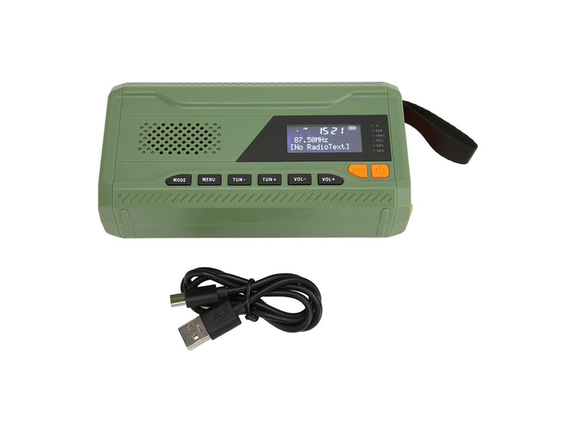 Radio De Emergencia 4500mah Altavoz Dab Fm Bt Linterna Solar De Manivela Sos Alarma
