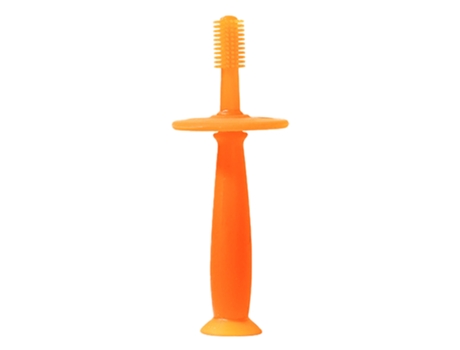 Cepillo de dientes de entrenamiento para niños pequeños, cepillo de dientes de silicona, con deflector para evitar que se trague -estilo 4