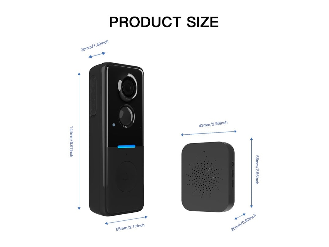 Videoportero Inteligente Tuya Hd Con Detección De Movimiento Pir, Audio Bidireccional, Visión