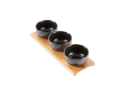 Juego de 3 Cuencos con Tabla de Madera SCALPERS