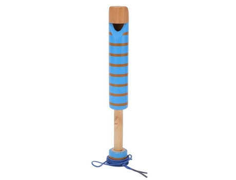 Silbato de madera, flauta de madera, silbato deslizante de madera, instrumento Musical portátil de juguete para niños (raya azul)