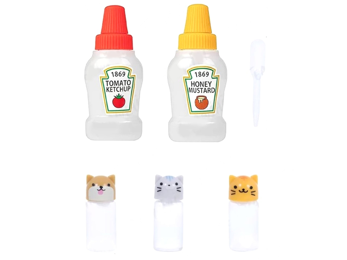 Pequeñas botellas de plástico para salsa de soja, aptas para rociar y portátiles, colores como se muestran en las imágenes.