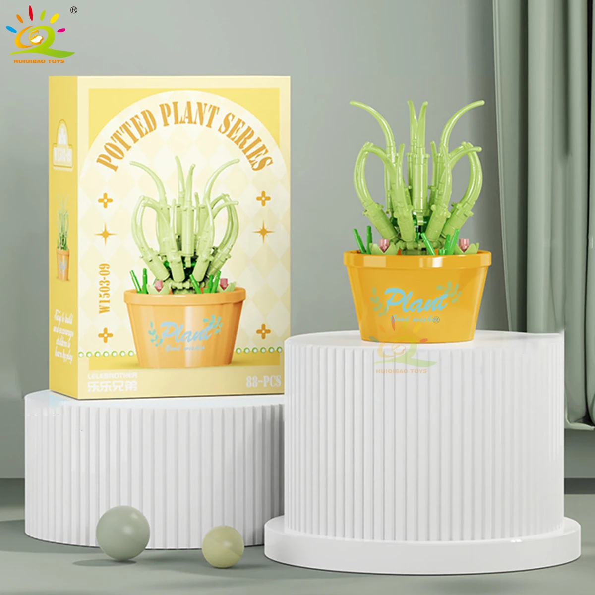 Jarrón de flores DIY, bloques de construcción, hazlo tú mismo, ramo eterno