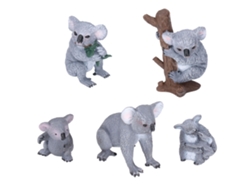 Juego De 5 Figuras De Una Adorable Familia De Koalas, Juguete De Regalo Para Niños Y Decoración.